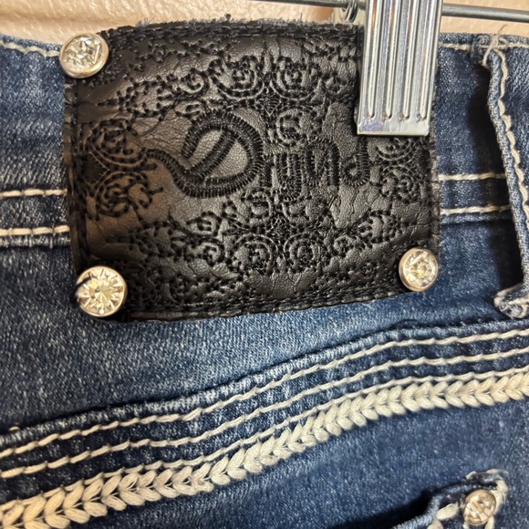 DryAd Women's Jeans Skinny Embellished Pockets‎ Gem Size 25 x 32 Dark - Picture 5 of 7